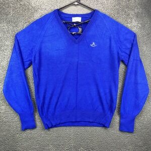 Vtg Pickering Active‎ Sportswear Mens XL V-Neck Long Sleeve Acrylic Blue Sweater